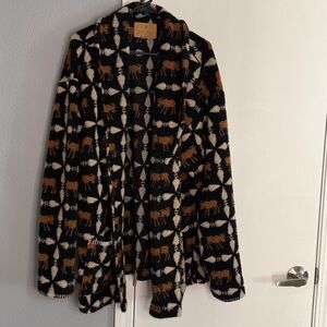 BARN FLY vintage cardigan sweater Elk Aztec design